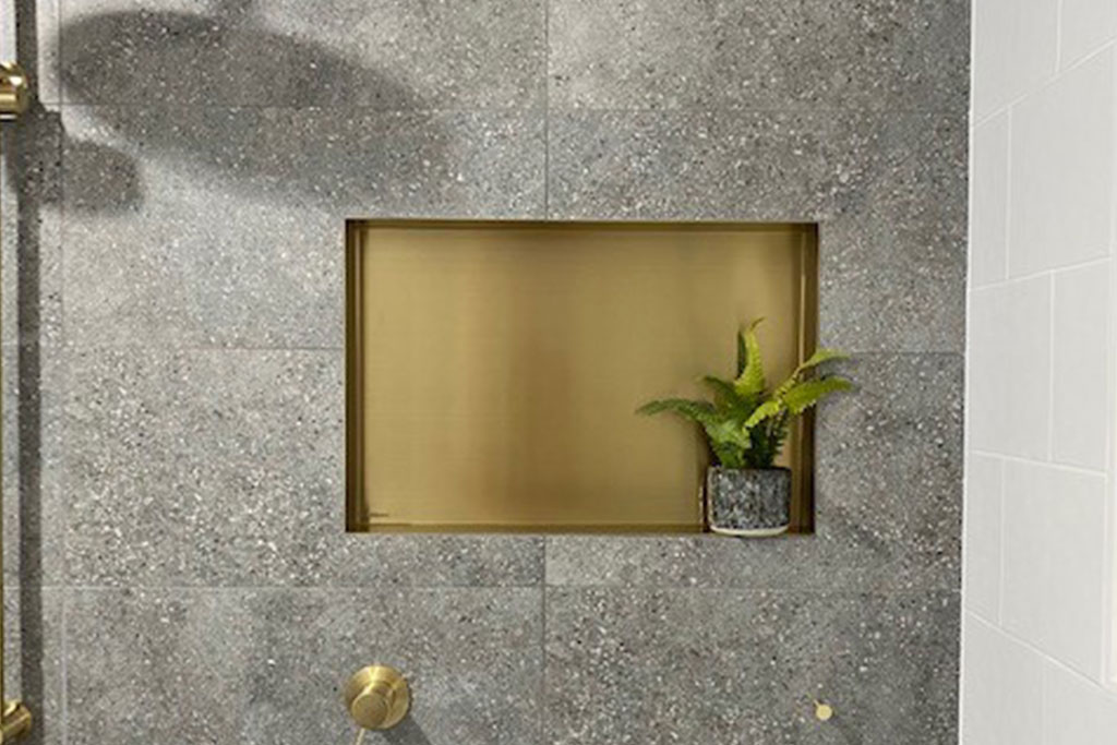 Anook Shower Niche Brushed Gold